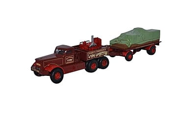 Oxford Diecast - 4654111 -  Diamond T & Canvassed Trailer Charles Thurston