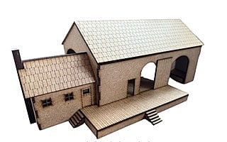 Mumfy's O Gauge - Goods Shed with office (215mm)