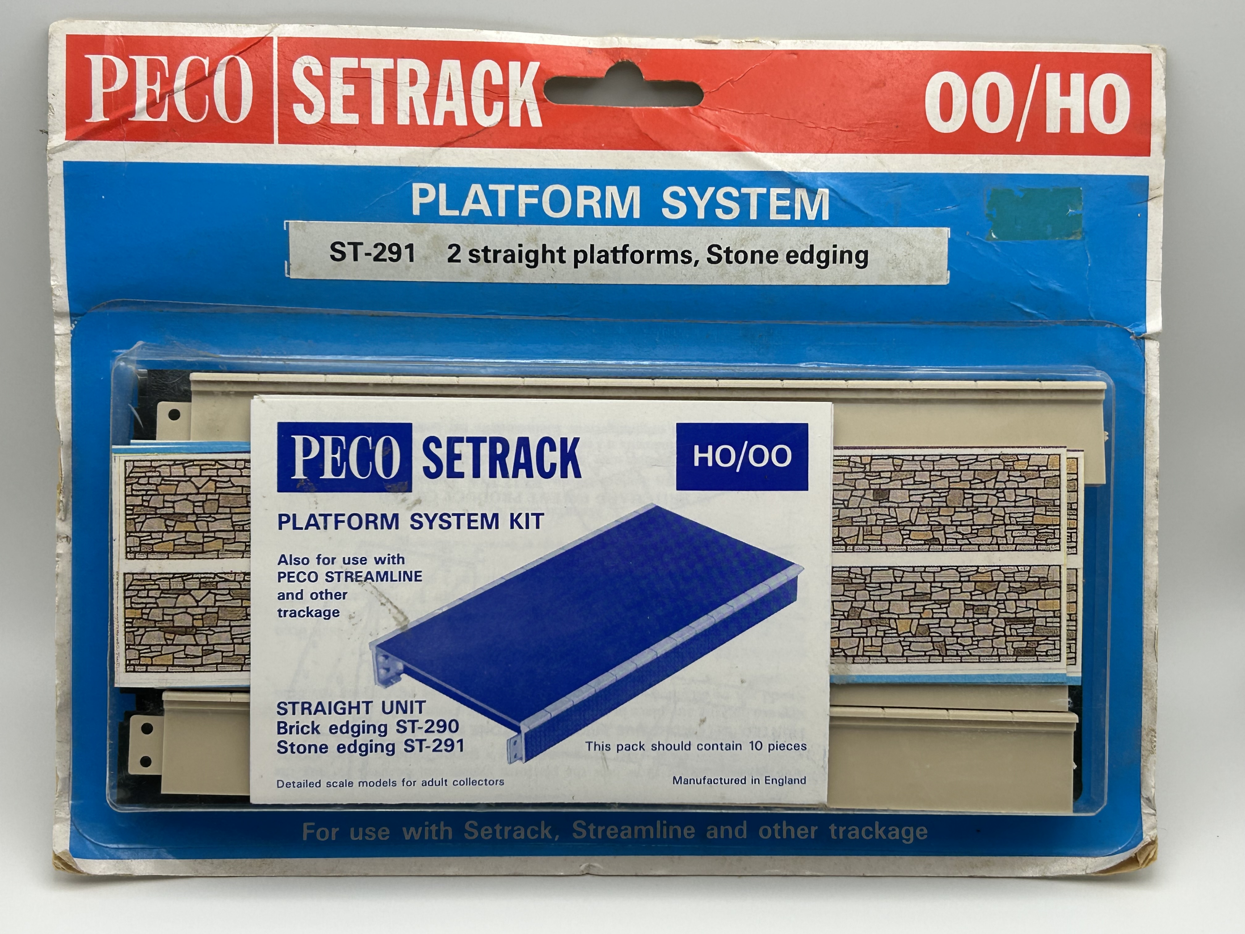 PECO - ST-291 - Platform Straight x2, stone Edging