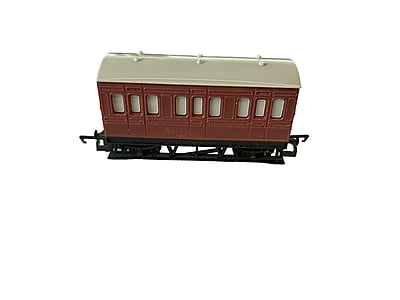Hornby - LMS Maroon 4 Wheel Coach with Grey Roof