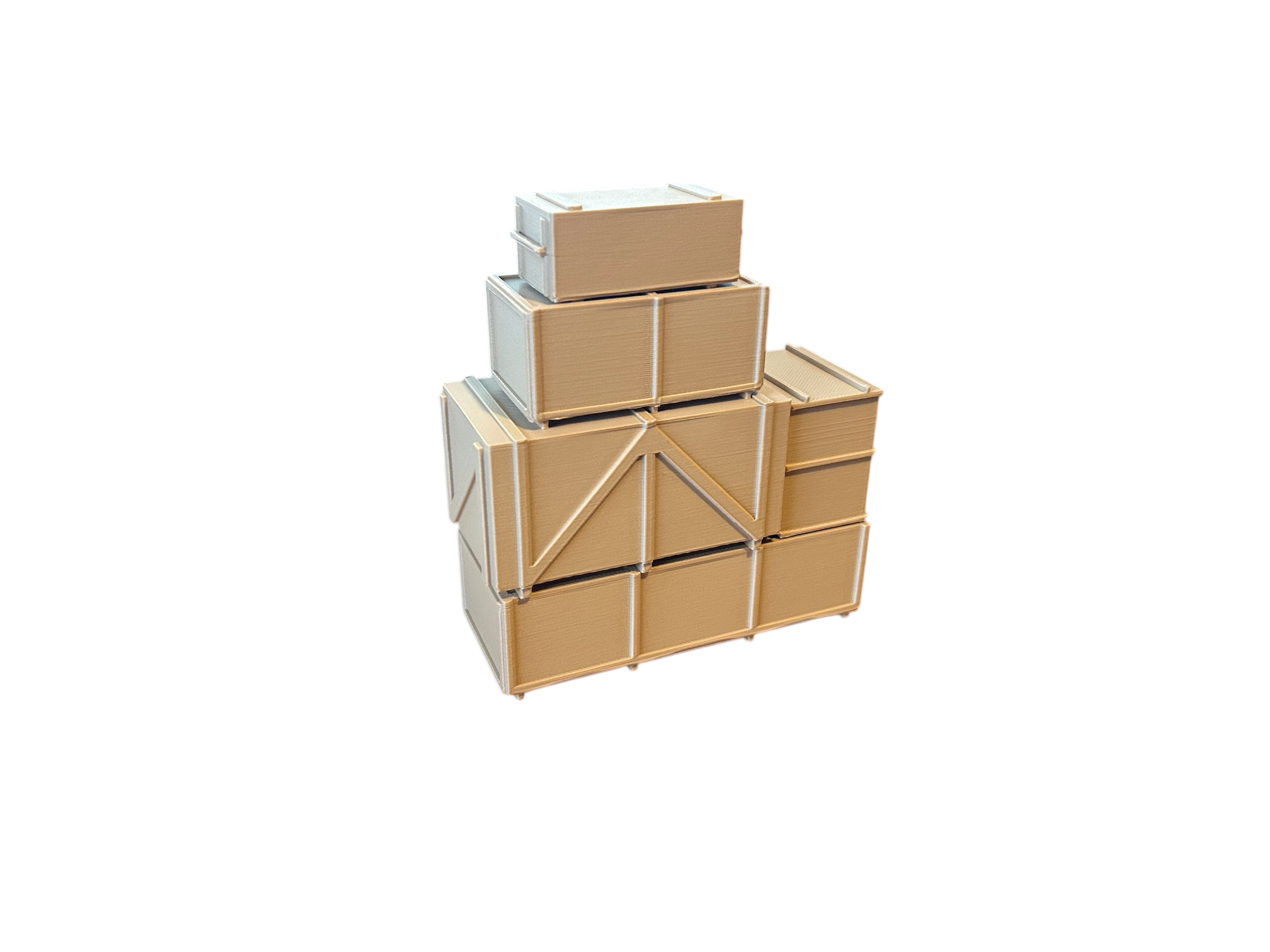 Mumfy's Scenic Accessories - 5 Assorted Brown Cargo Boxes